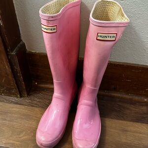 Hunter Pink Original Tall Waterproof Boots Size 8M